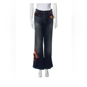Alberto Makali Wide Leg Jeans embellished w/ butterflies